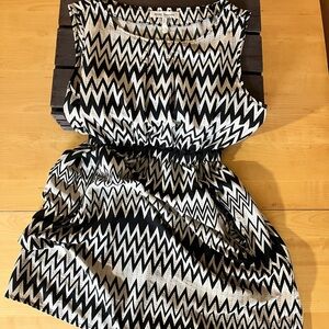 Chico's Black and White Zigzag Dress